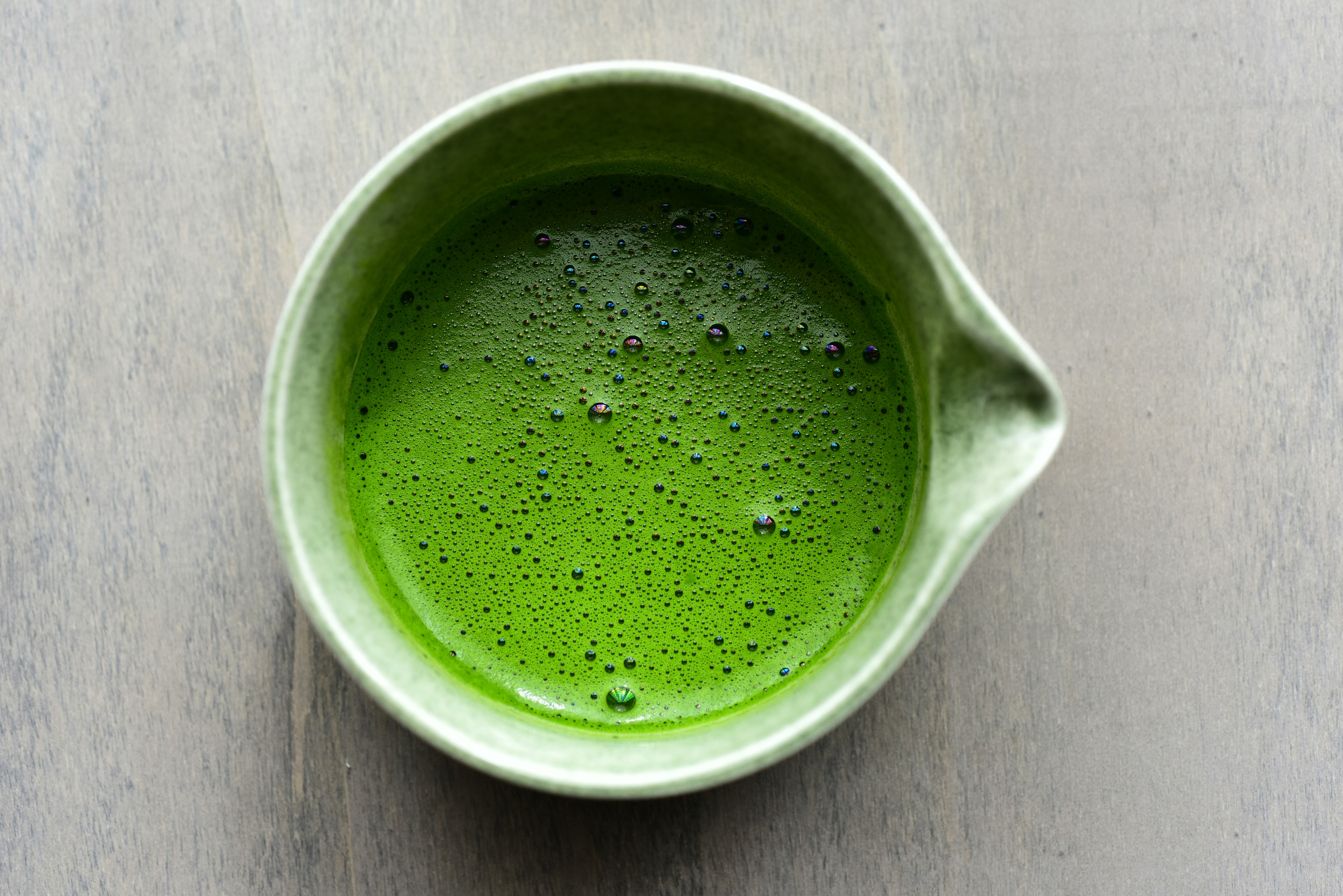 Traditional matcha usucha whisked to a fine foam in a chawan